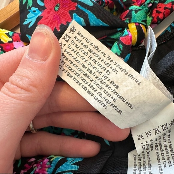 Seafolly black floral print one piece tie around the neck swimsuit - Picture 5 of 13